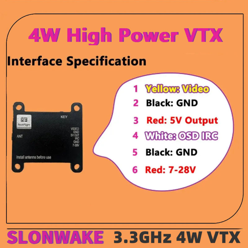 SLONWAKE FPV 3.3G 16CH 4000mW  - Drone Receiver ulasan dan harga