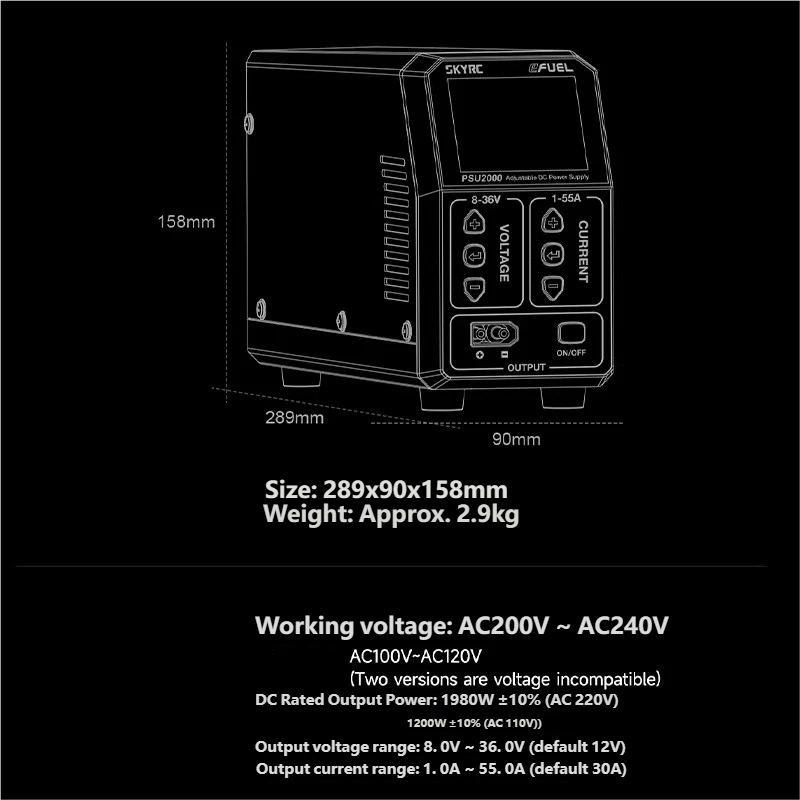 SKYRC PSU2000 1980W Adjustable - Drone Battery ulasan dan harga