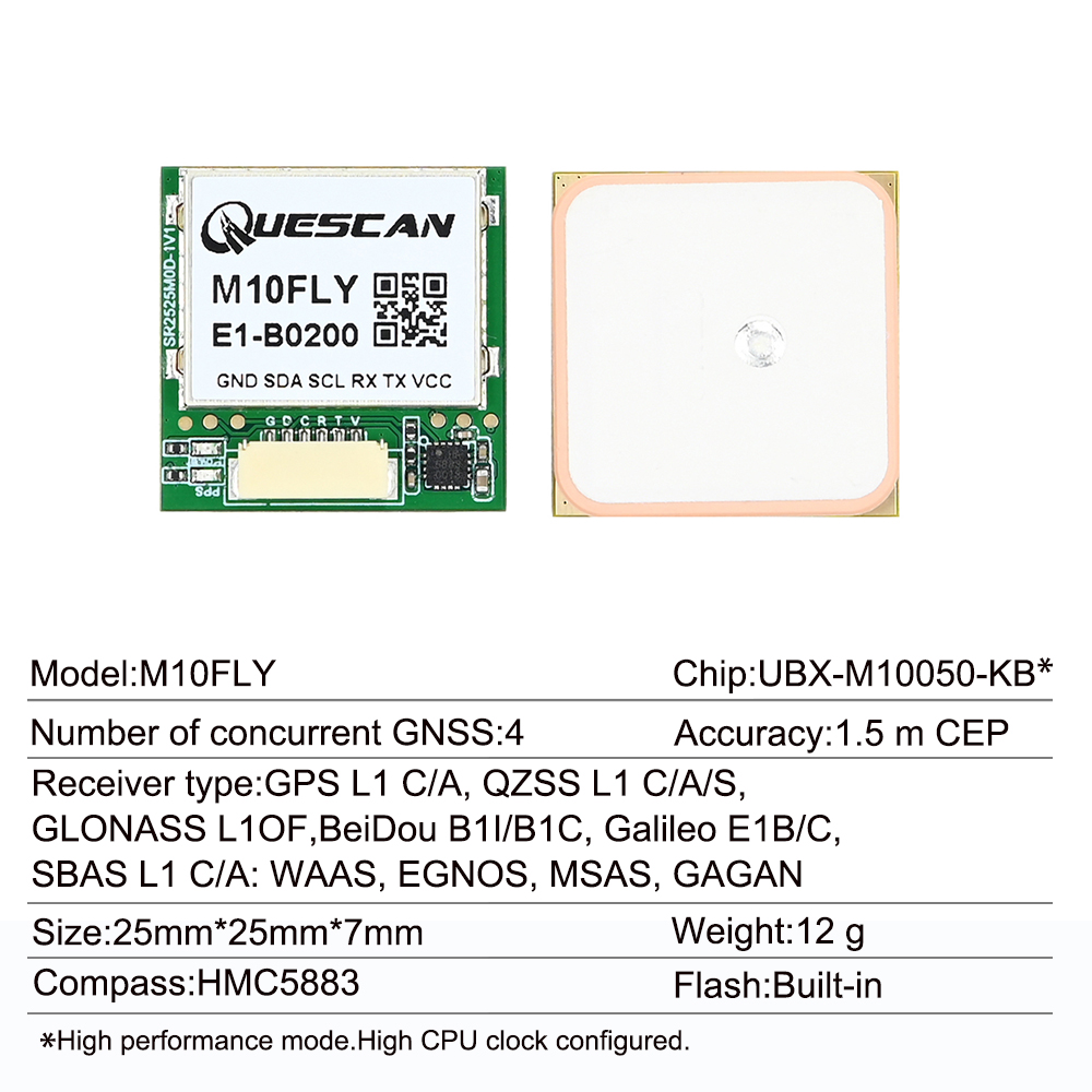 Quescan 25mm*25mm M10FLY 10Hz  - Drone Compass ulasan dan harga